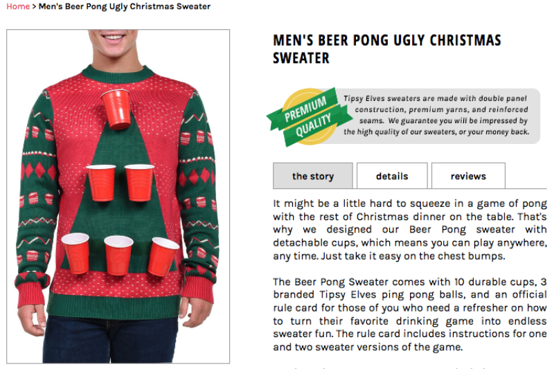 Tipsy Elves Beer Pong Sweater